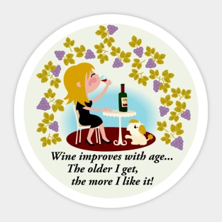 Wine Improves With Age Sticker